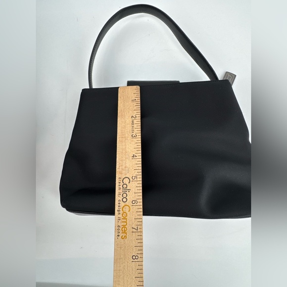 Coach Mini Black Canvas Tote Bag with Leather Trim-Minimalist Professional Style - Picture 8 of 9
